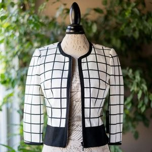 White House Black Market Blazer Black and White